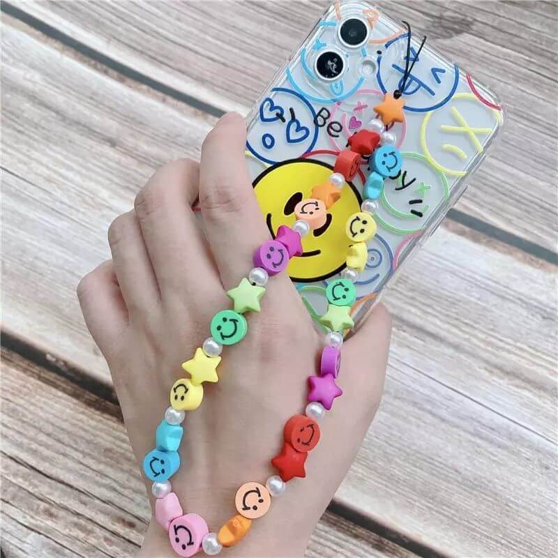 Rainbow Smiley Charms Hanging Custom Slim Soft Case