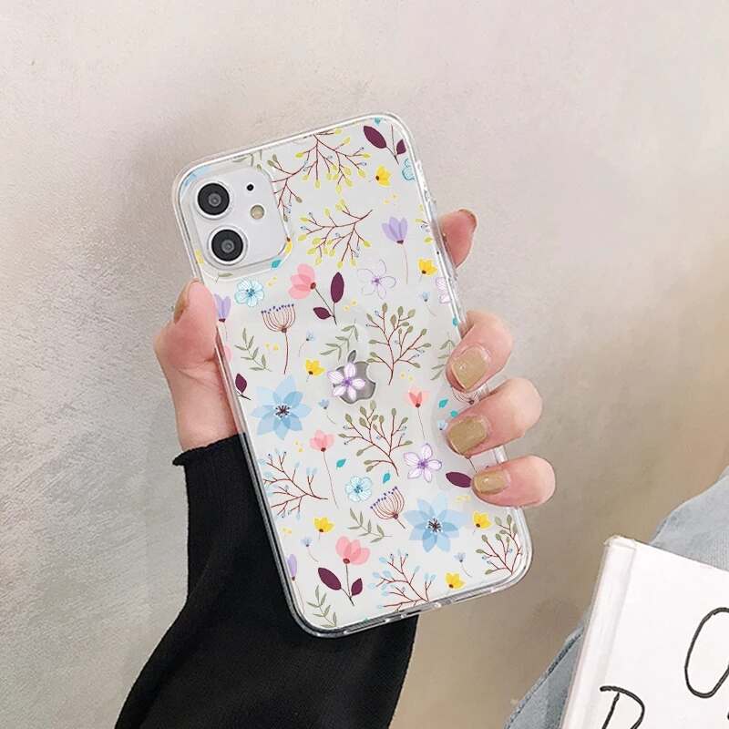 Floral Clear Custom Slim Soft Cases