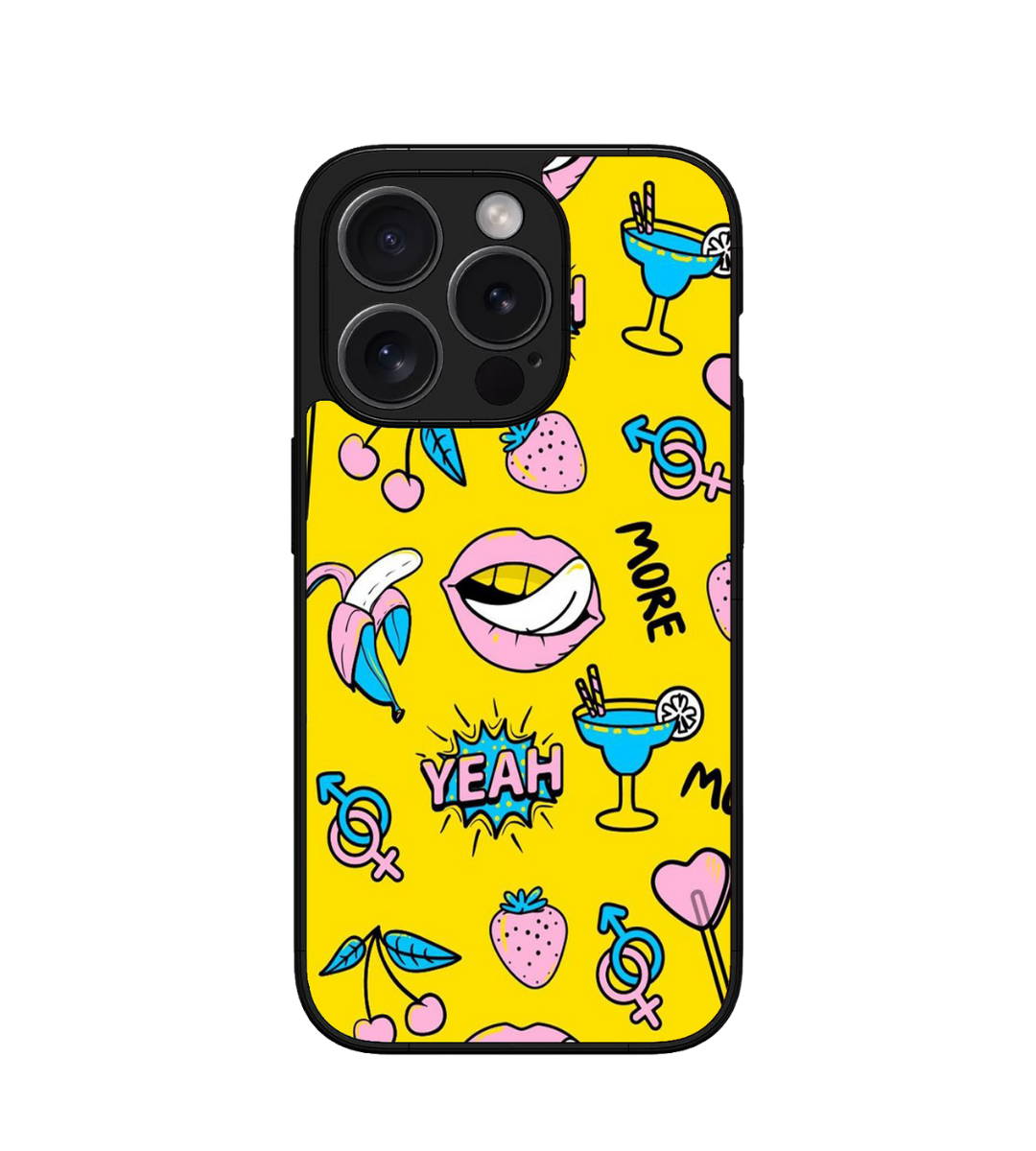 Yellow Pop Art Custom Glossy Metal Bumper Case