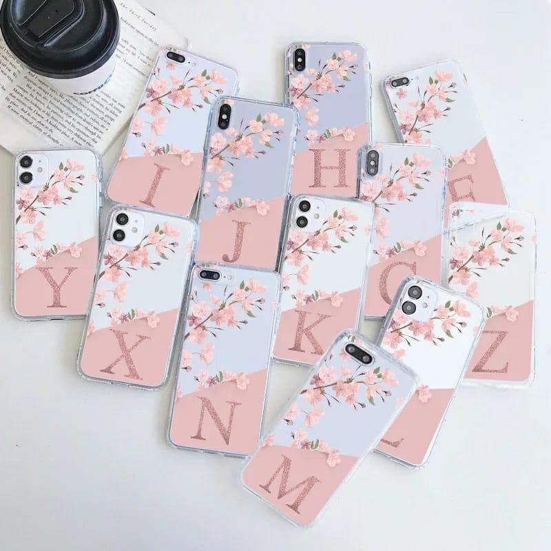 Initial Floral Custom Slim Soft Cases