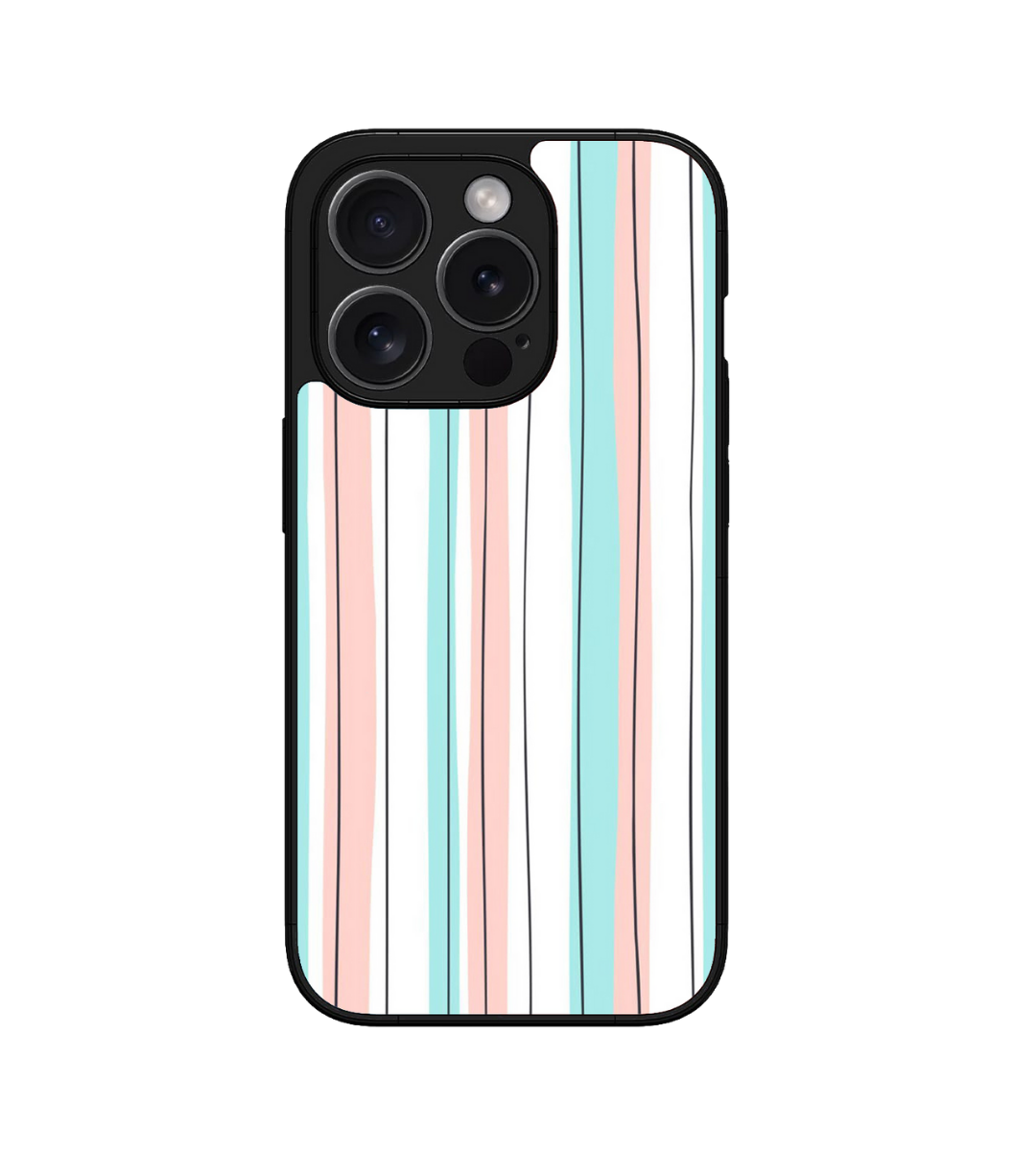 Pink Blue Vertical Lines Custom Glossy Metal Bumper Case