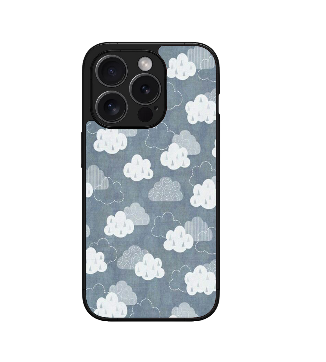 White Clouds Glossy Metal Bumper Case