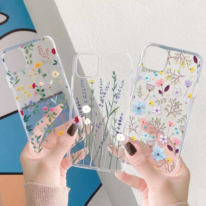 Floral Clear Custom Slim Soft Cases