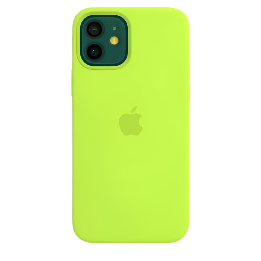iPhone Liquid Silicone Logo Case (Neon Bright Green)