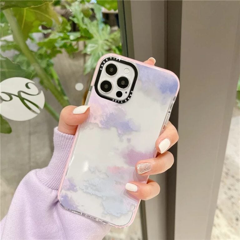 Cloud Pink White Pastel iPhone Impact Soft Phone Case Cover