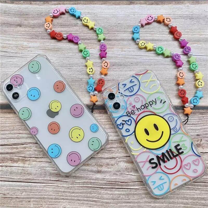 Rainbow Smiley Charms Hanging Custom Slim Soft Case