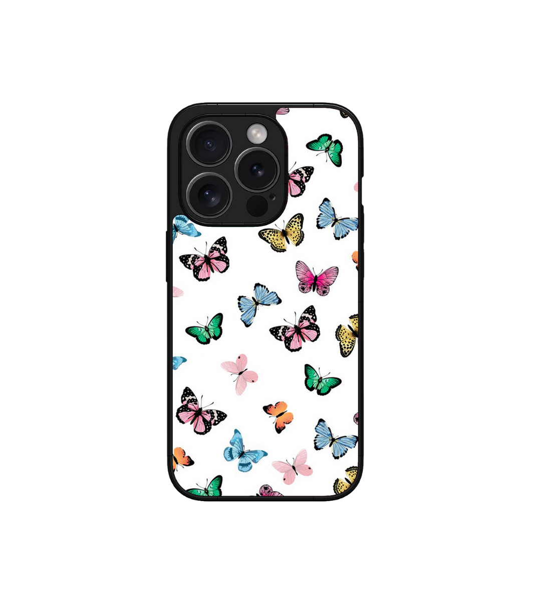 Colorful Small Big Butterfly Custom Glossy Metal Bumper Case