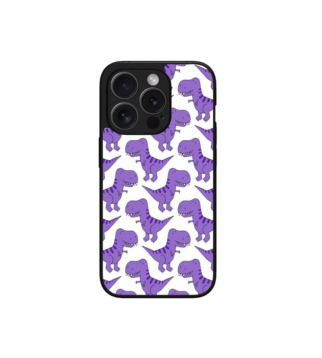 Cute Purple Dinosaur Custom Glossy Metal Bumper Case