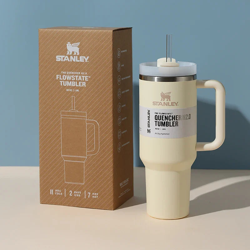 The Quencher H2.0 Tumbler 40 OZ With Lid & Straw (Cream)