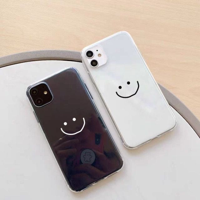 Smile Face Transparent Custom Slim  Soft Cases