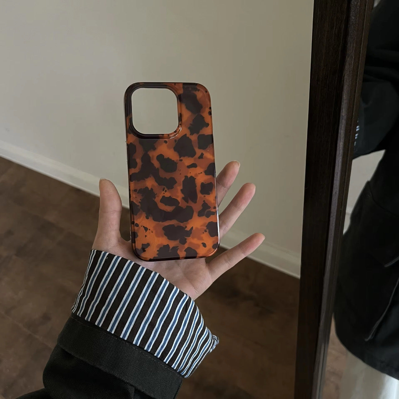 Brown Black Silver Laser iPhone Case