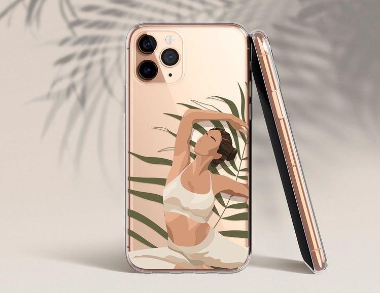 Yoga Girl Exercise Transparent Custom Slim Soft Cases