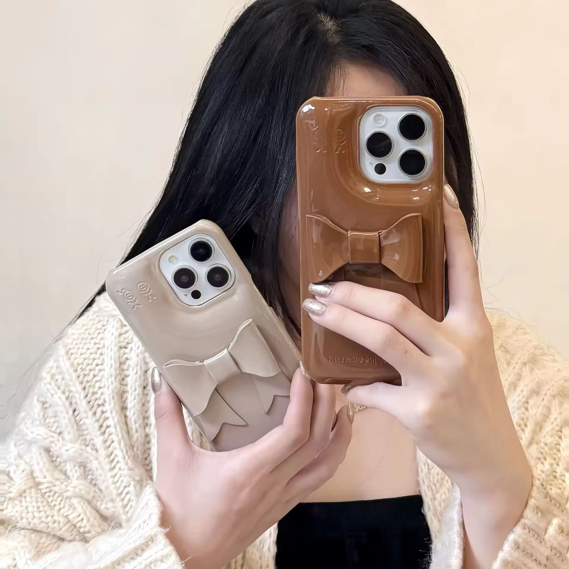 3D Aesthetic Bow Soap iPhone Hybrid Silicone Case