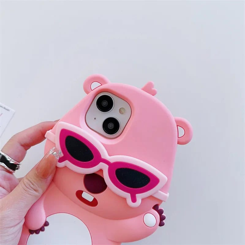 3D Cute Pink Eye Sunglasses Rubber Silicone Case
