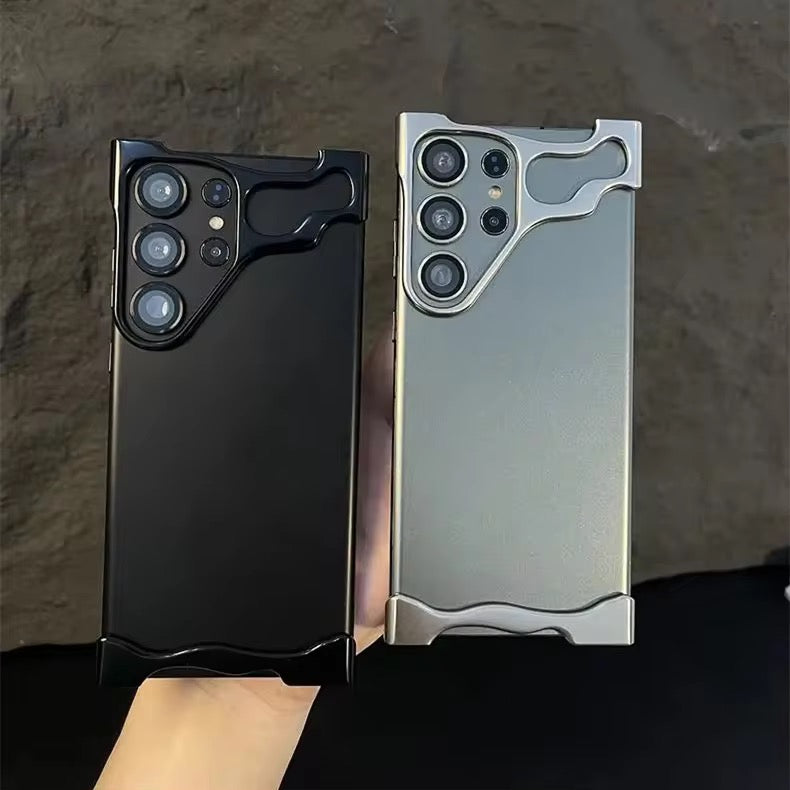 Premium Skeleton Luxury Samsung Samsung Sleek Aluminium Metal Bumper Case With Camera Lens Protection