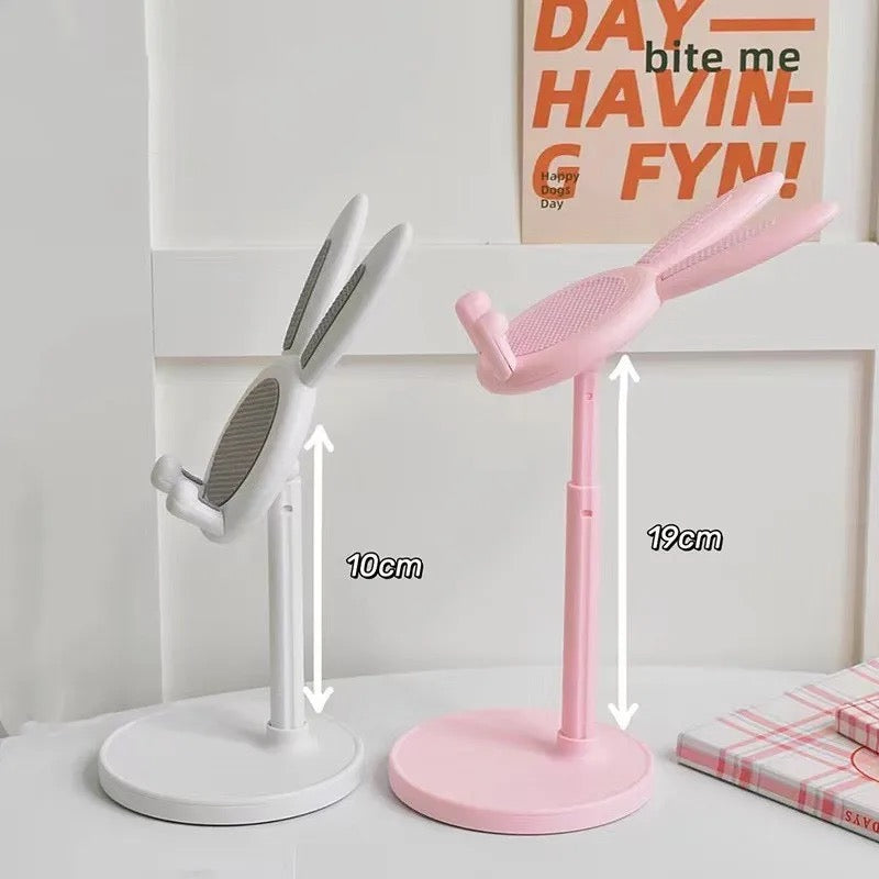 Cute Rabbit Bunny Table Desktop Phone Holder Silicone Rubber Retractable Stand