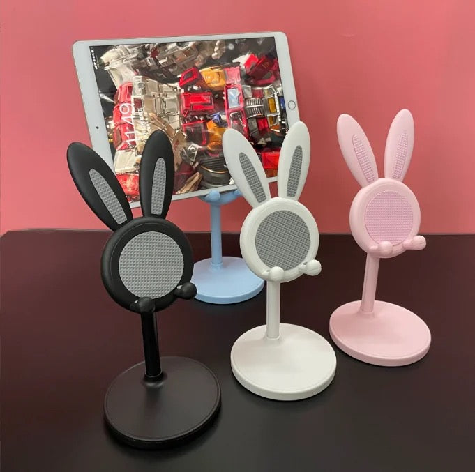 Cute Rabbit Bunny Table Desktop Phone Holder Silicone Rubber Retractable Stand