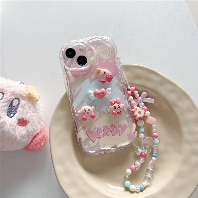 3D Pink Characters Only Phone Soft Case Without Bracelet