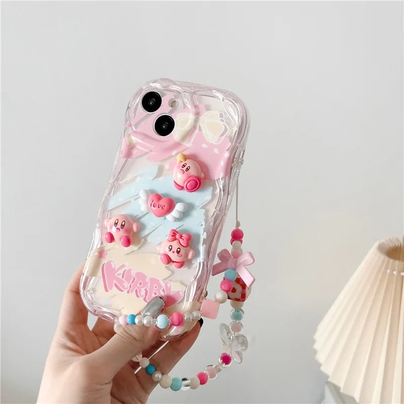 3D Pink Characters Only Phone Soft Case Without Bracelet