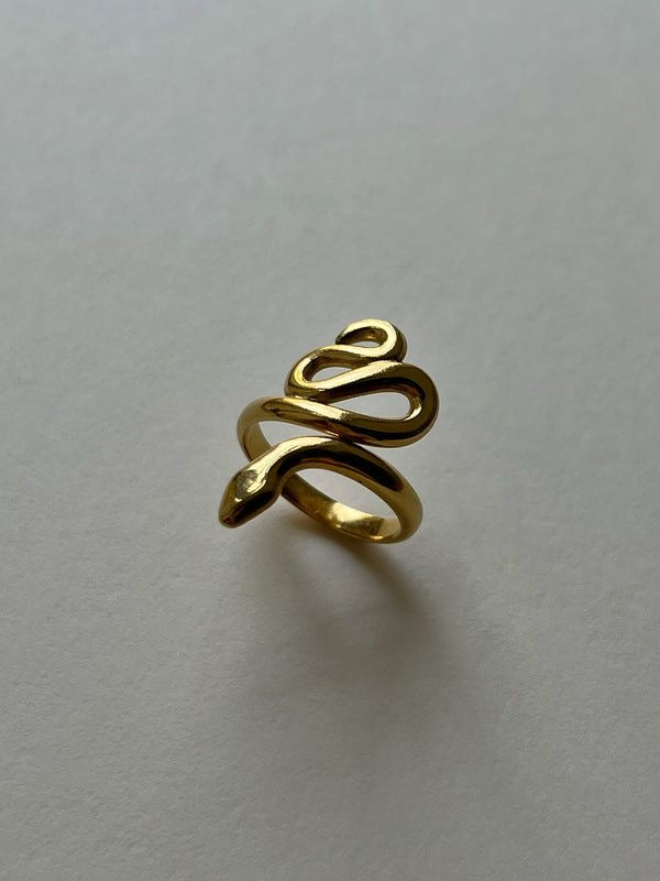 Golden Adjustable Serpent Finger Ring