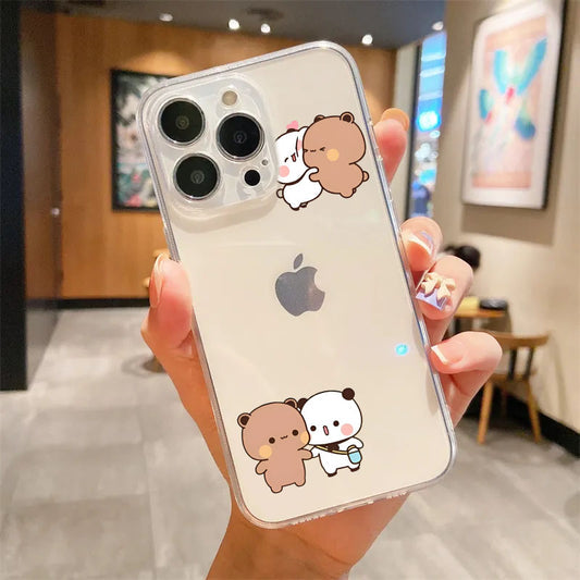 Cute Panda Transparent Custom Slim Soft Cases