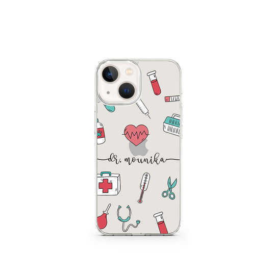 Doctor Profession Name Initial Transparent Custom Slim Soft Cases