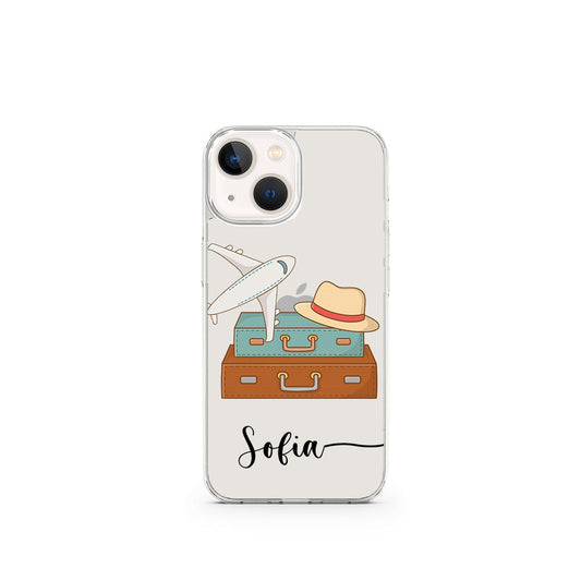 Travel Lover Name Initial Transparent Custom Slim Soft Cases