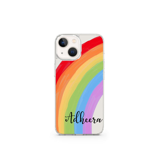 Rainbow Name Initial Transparent Custom Slim Soft Cases
