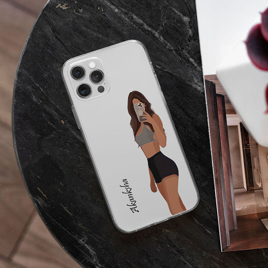 Gym Girl Name Initial Transparent Custom Slim Soft Cases