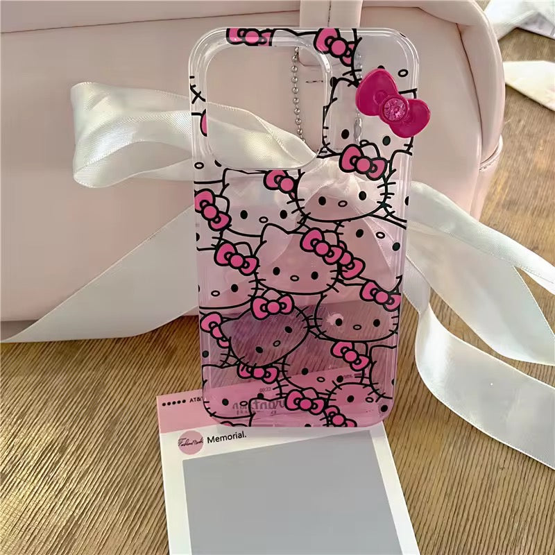 Hello Kitty 3D Pink Bow Laser Dual Shaded  iPhone Case