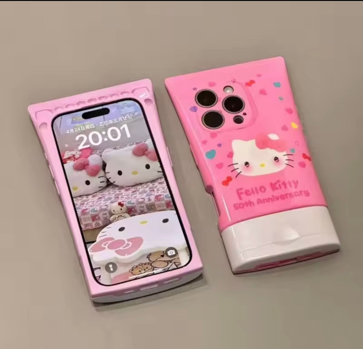 Pink Kitty Bow Glossy Kawaii Cleanser Tube Silicone  iPhone Case