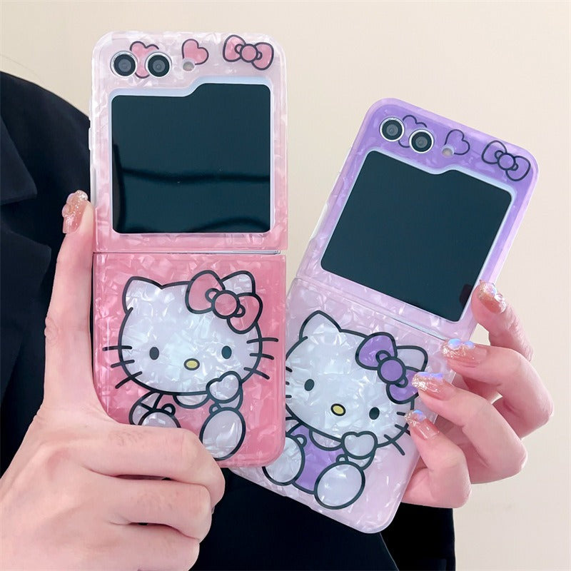 Hello Kitty Shell Pink Purple Dual Shaded Samsung Z Flip Case