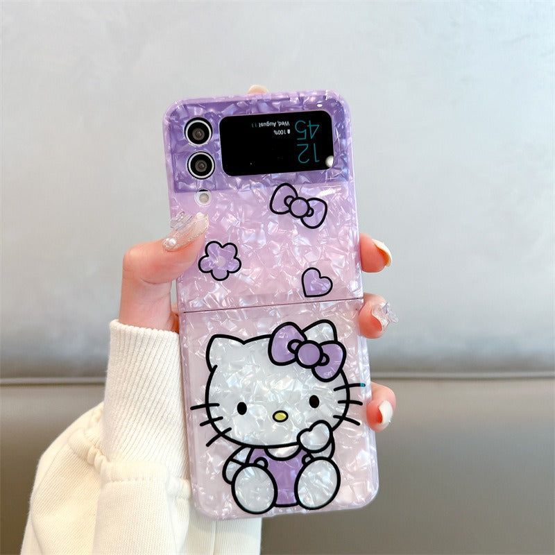 Hello Kitty Shell Pink Purple Dual Shaded Samsung Z Flip Case