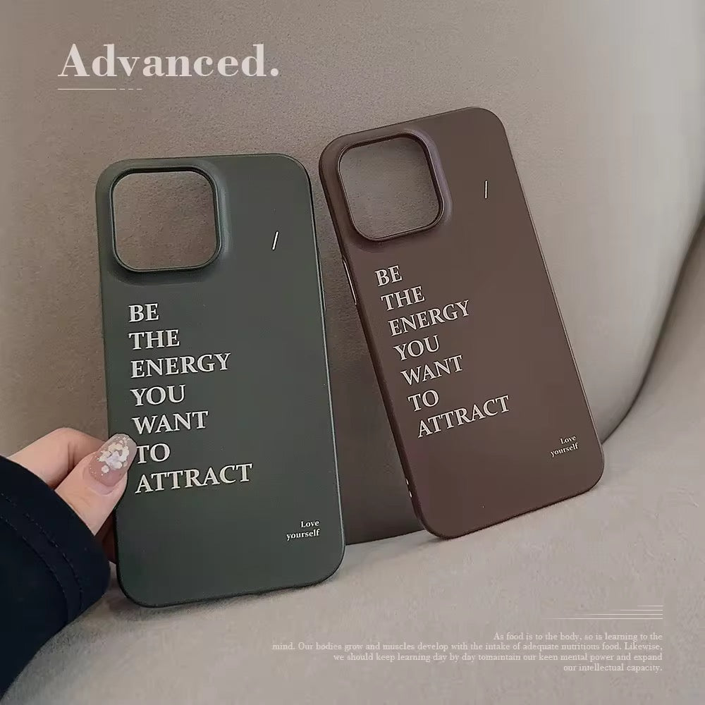 Minimalist Frosted Glossy Positive Quote iPhone Hard Case