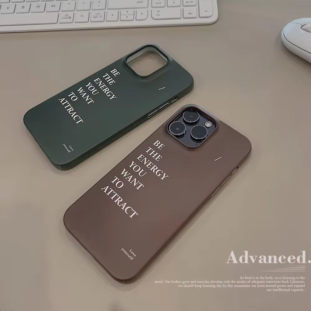 Minimalist Frosted Glossy Positive Quote iPhone Hard Case