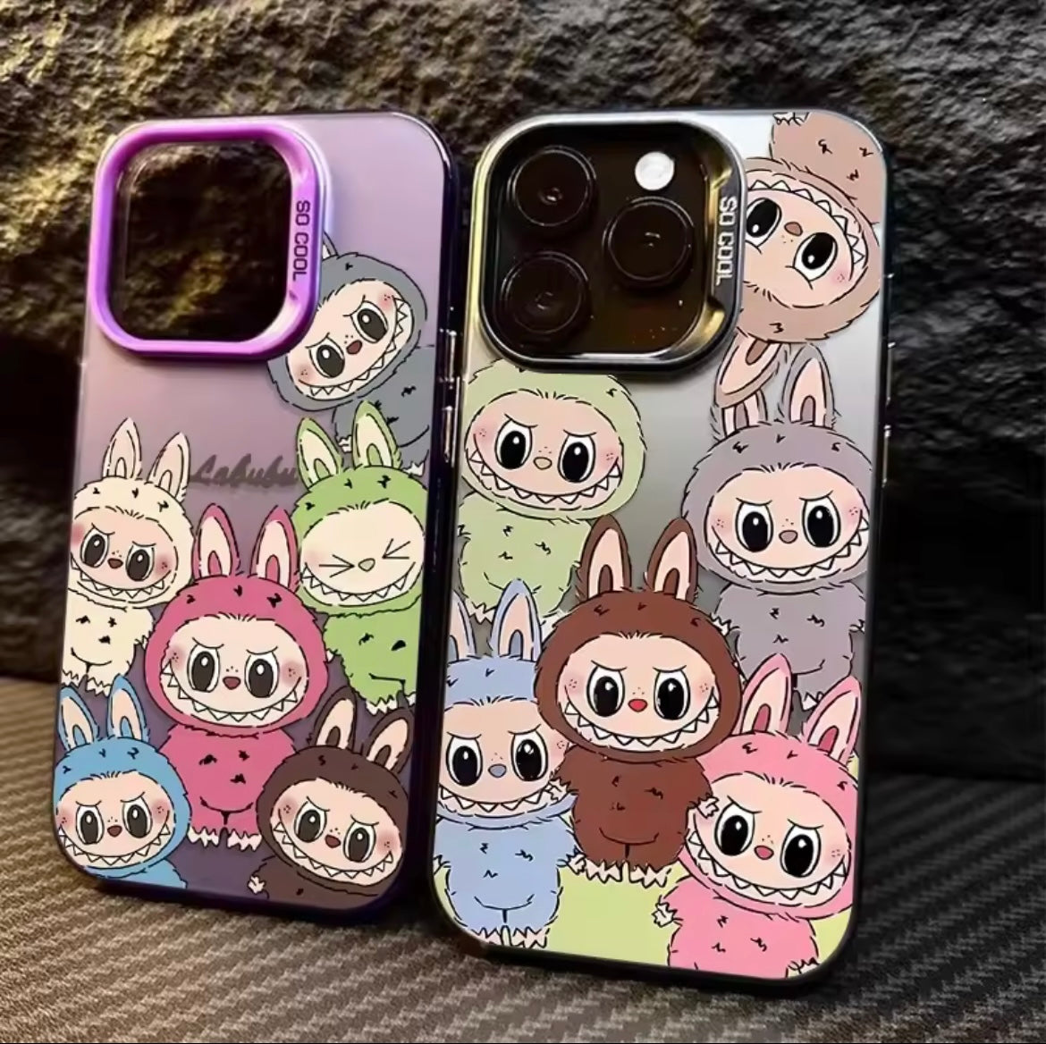 Labubu Sleek Metal Button Camera Bumper iPhone Case