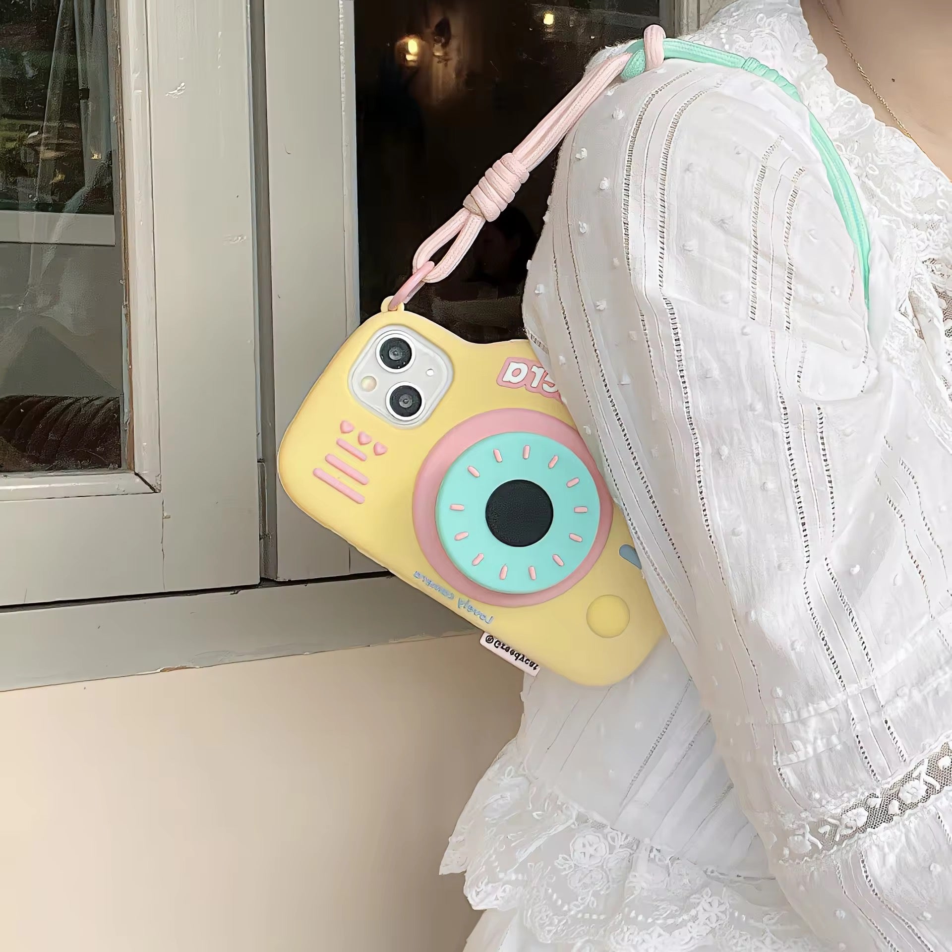 3D Cartoon Cute Camera Handbag Phone Holder Silicone Rubber iPhone Case