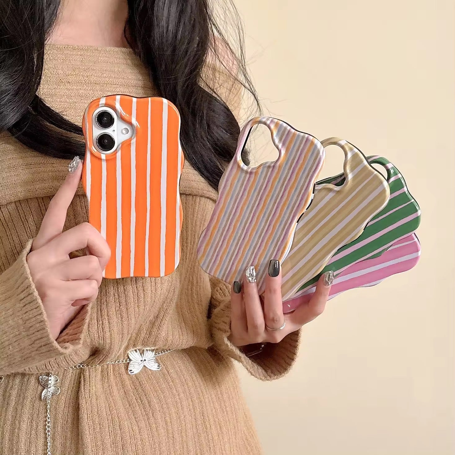 Wavy Bumper Stripes Glossy Silicone iPhone  Case