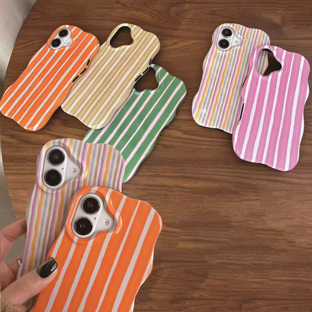 Wavy Bumper Stripes Glossy Silicone iPhone  Case