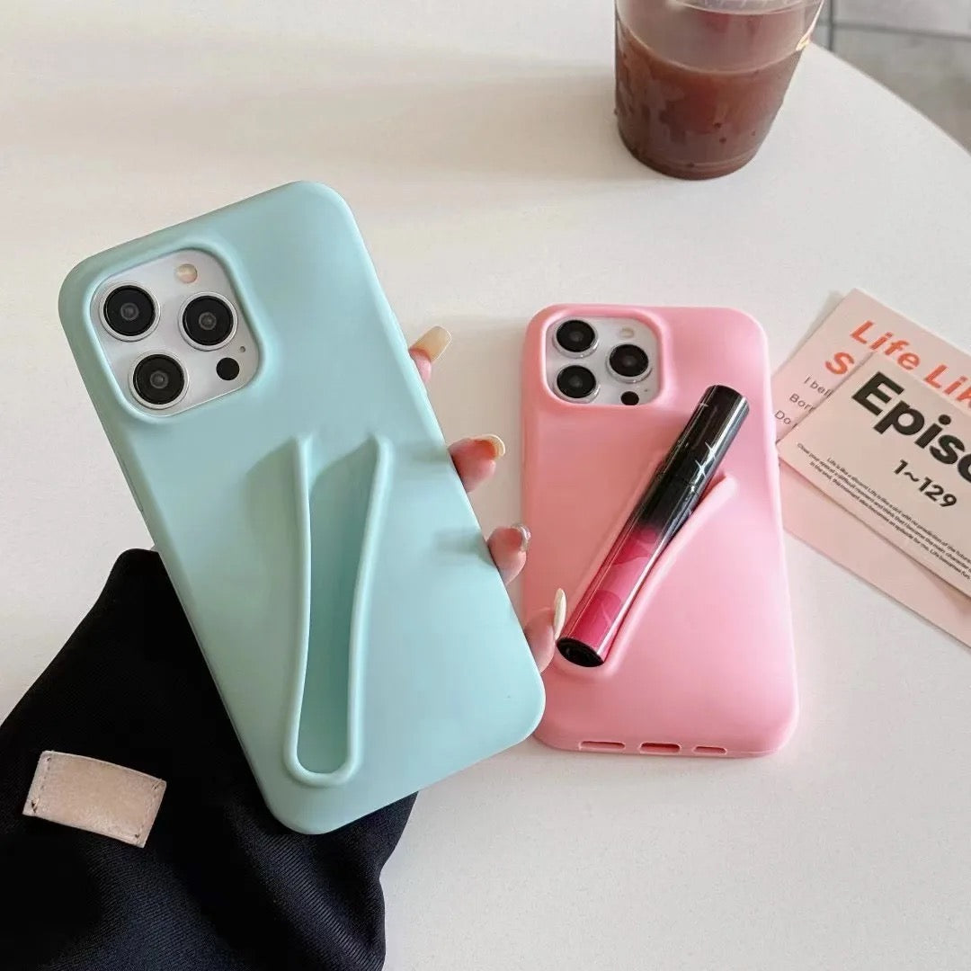 Lip Gloss Phone Holder Silicone Rubber iPhone Case