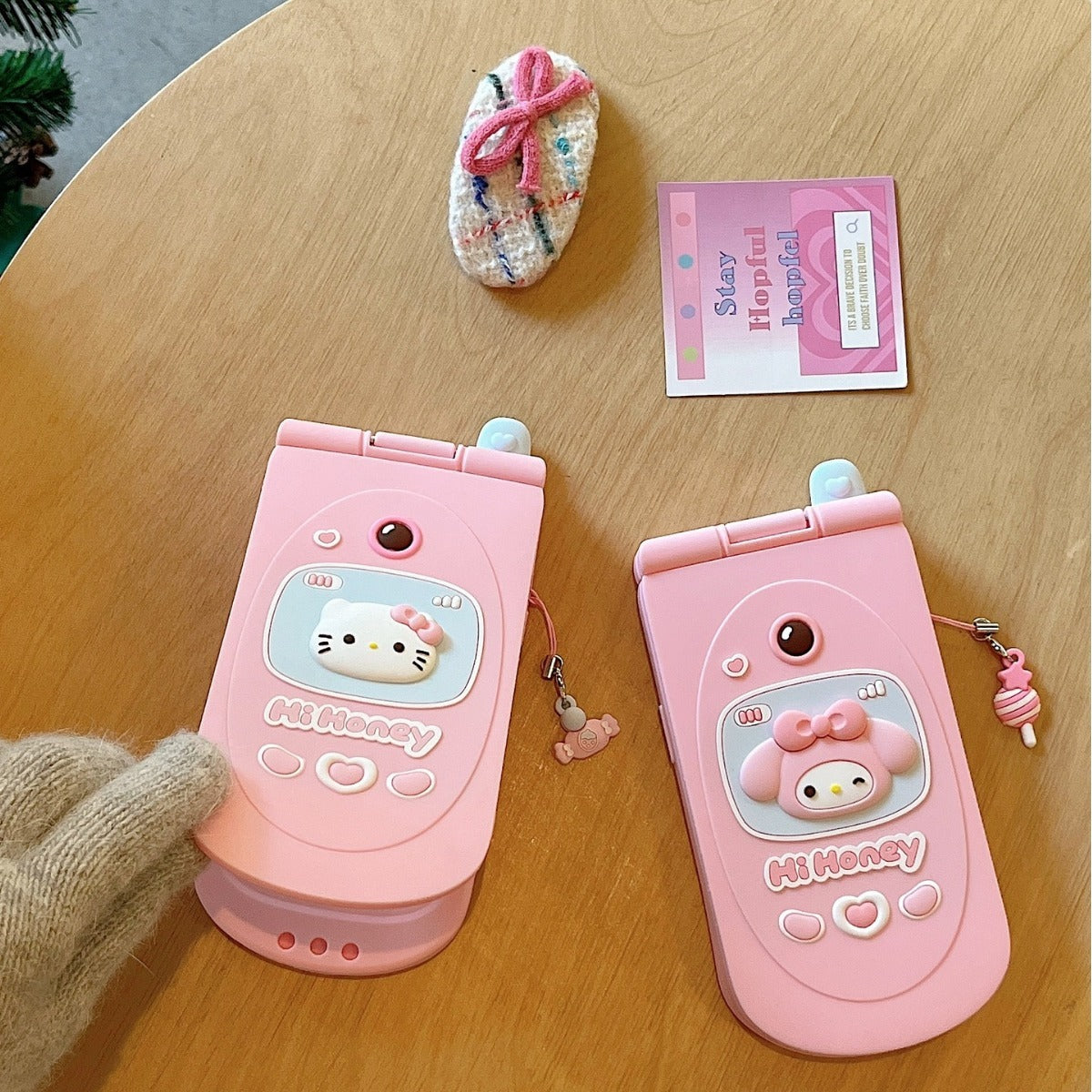 Hello Honey Kitty Flip Pink Phone iPhone Rubber Silicone Case