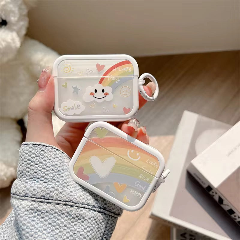 Cute Square Rainbow Heart Airpod Case