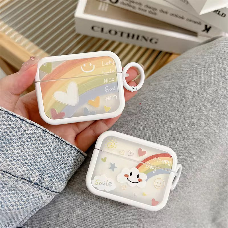 Cute Square Rainbow Heart Airpod Case