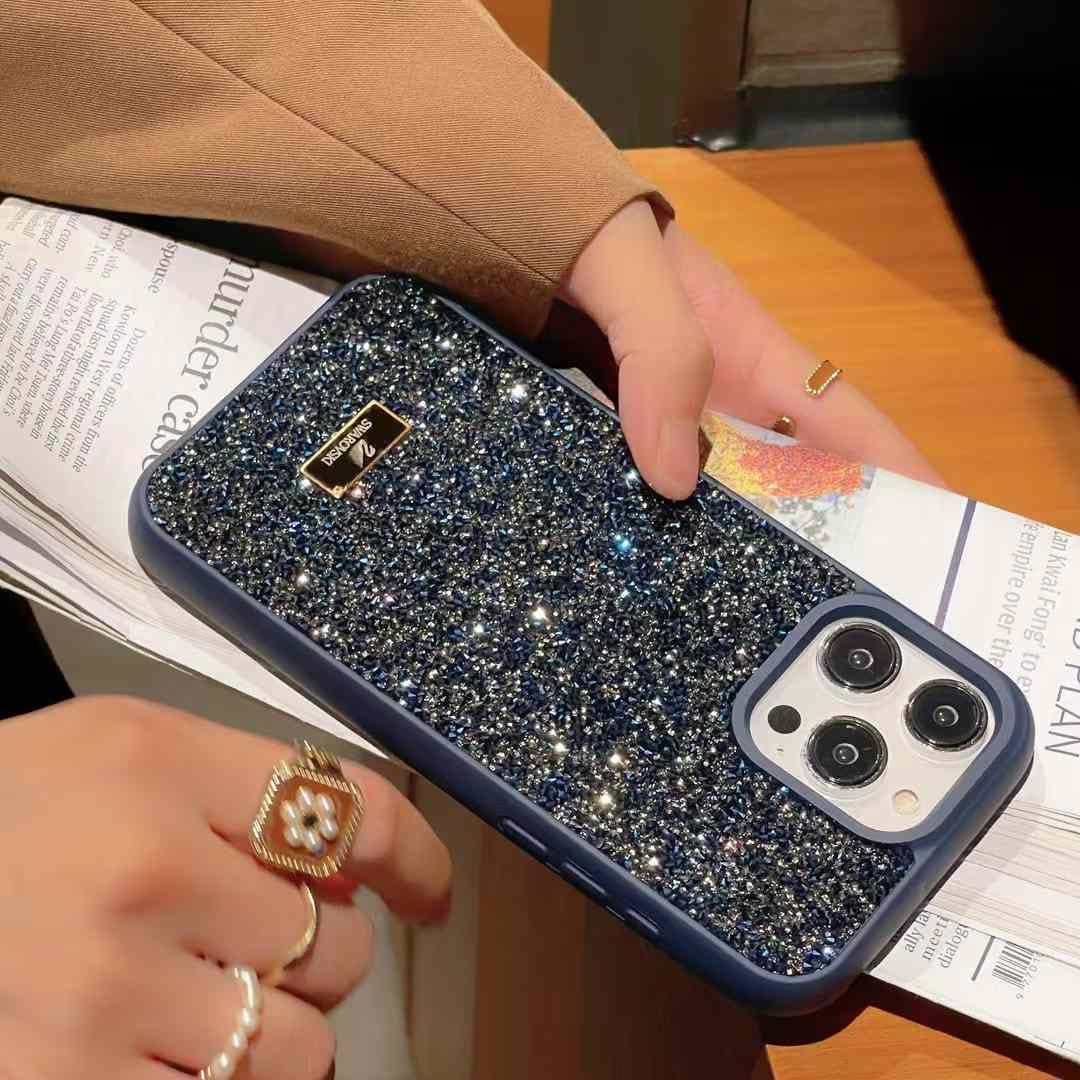 Premium Luxury Branded Rhinestone Diamond Glitter iPhone Samsung Silicone Case