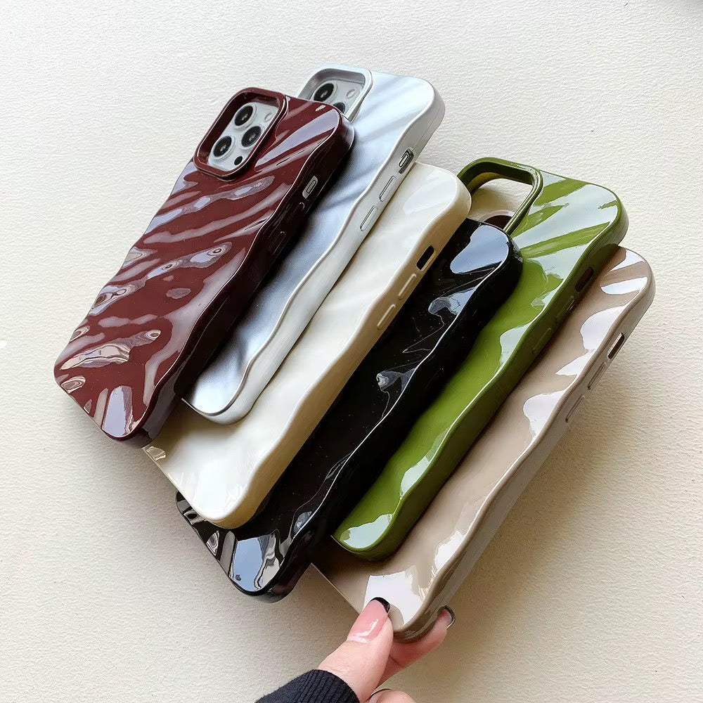 Maroon Glossy Textured Soft Silicone iPhone Case