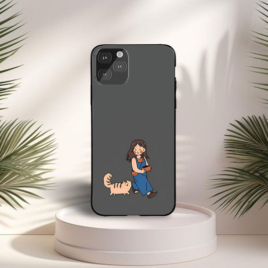 Kitty With Walk Custom Glossy Metal Bumper Case