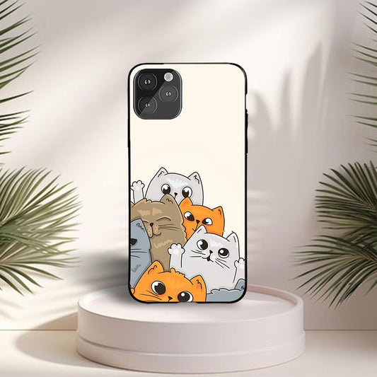 Stack Of Cats Pattern Custom Glossy Metal Bumper Case