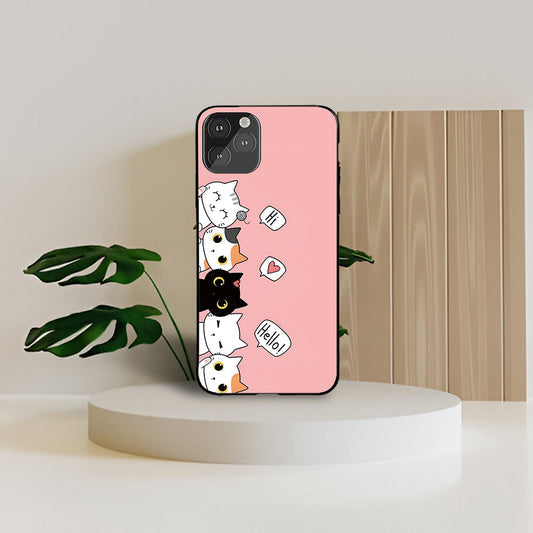 Hi And Hello Kitty Custom Glossy Metal Bumper Case