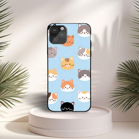 Colorful Cat Heads Custom Glossy Metal Bumper Case