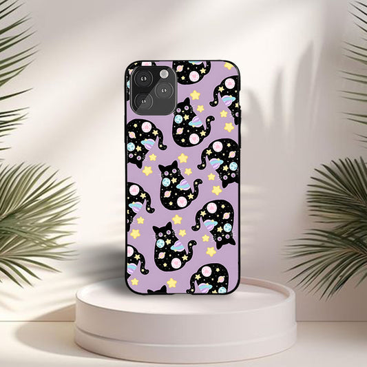 Starry Night Meow Custom Glossy Metal Bumper Case